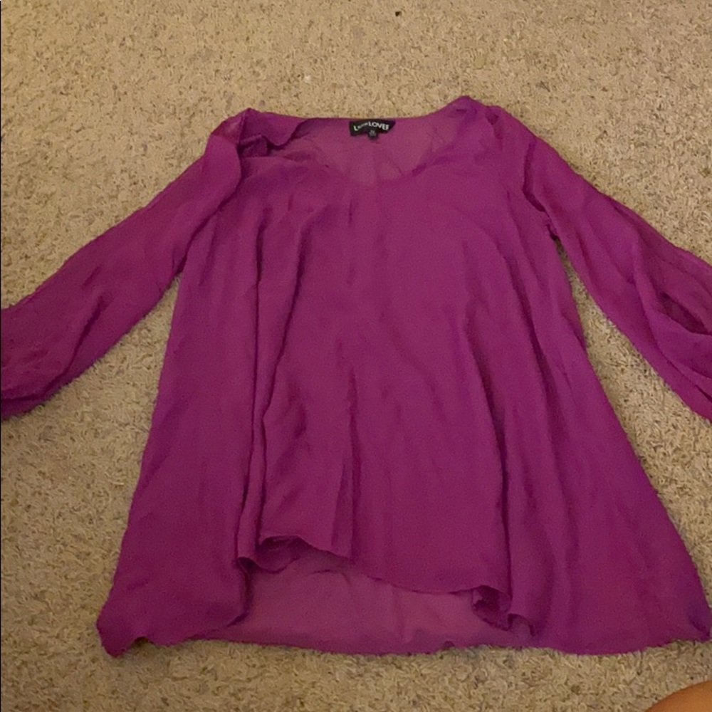 Purple Chiffon Lons sleeve/ open sleeve dress